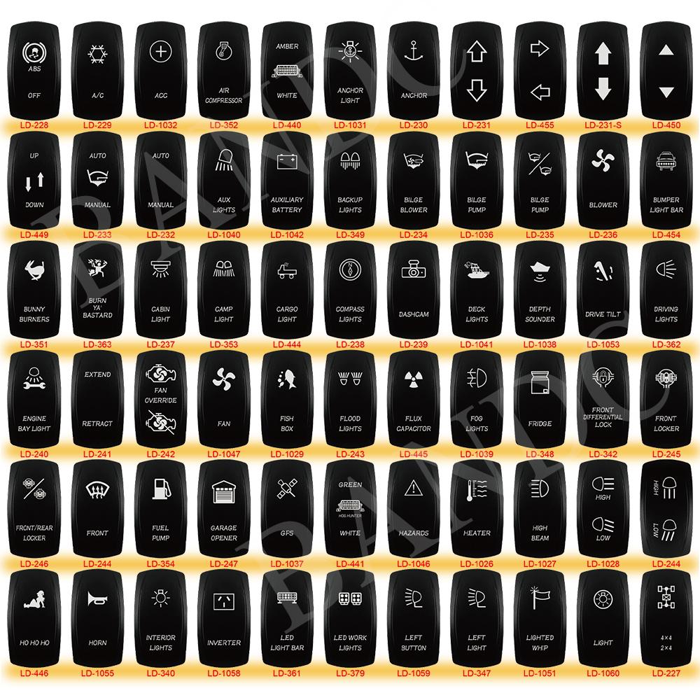 1 Pc Dual WHITE Led Rocker Toggle Switch 5/7P SPST DPDT ON-OFF ON-OFF-ON Switch for Car Boat RV Marine Vehicle Car Tuning Part Switches4