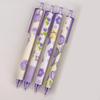 4Pcs Test Pens Clip Design Comfortable Grip Smooth Writing Quick Drying Black Ink 0.5mm Nib Cartoon Push Type Writing Pens for Office