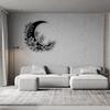 Wrought Iron Flower Moon Wall Art Boho Celestial Home Decor
