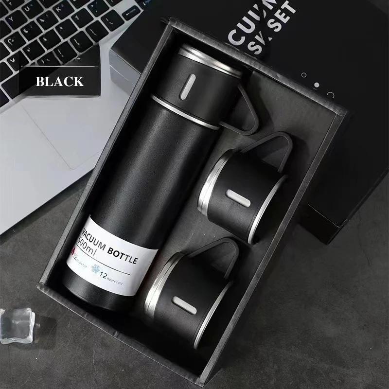 500ML 304 Stainless Steel Vacuum Thermos Bottle Gift Set Thermal Water Bottle Office Business Style Coffee Cup Thermos Drinkware
