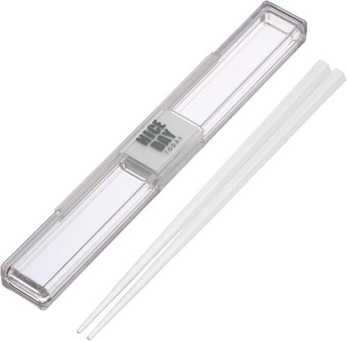 Lustroware NiceDay Bento Cutlery Set 18cm Chopsticks and Spoon with Silent Grayish Beige Case H-600 GB