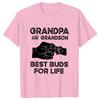 Unisex's T-shirts Grandpa and Grandson Best Buds for Life Tee Shirt Tops Grandpa Grandson Matching Clothes Shirts for Unisex Boys