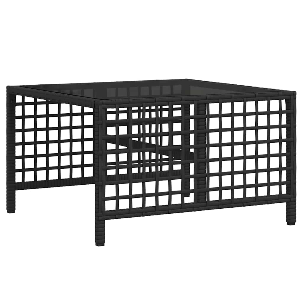 3 Piece Garden Corner Sofa Set with Cushions Black Poly Rattan