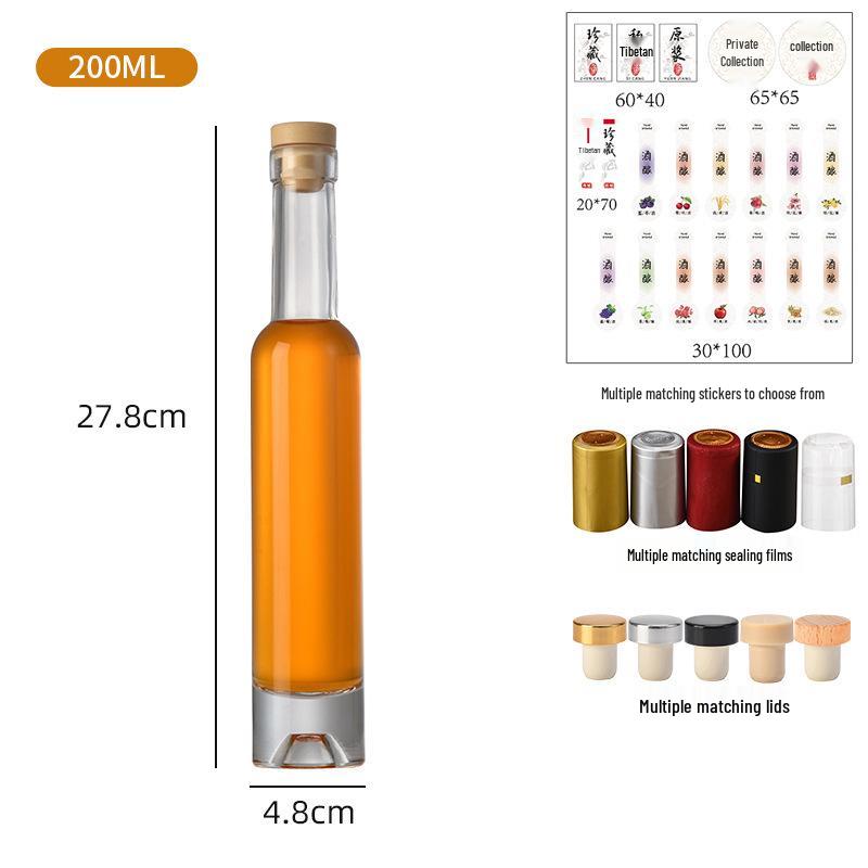 Transparent Glass Wine Bottles for Home Brewing - Sealed & Empty for Ice Wine, Beverage, or Juice