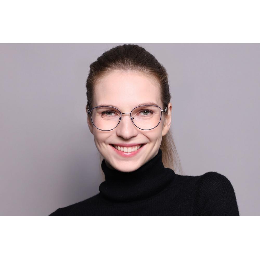 Full Rim Cat Eye Blue Silver Smartbuy Collection Marso 888c Fashion Women Eyeglasses