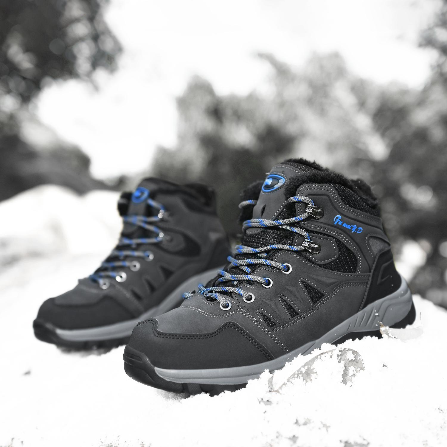 Зимние мужские зимние ботинки для занятий спортом на открытом воздухе женская теплая — фото 6