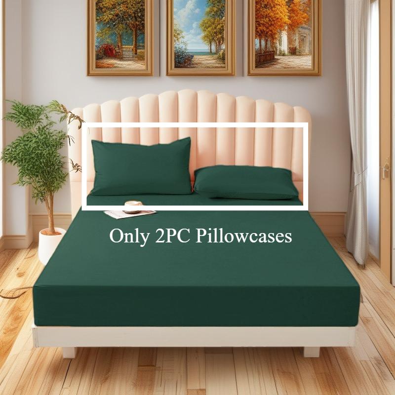 Fitted Sheet Soild Color with Elastic Band Non Slip Adjustable Mattress Cover for Double King Queen Bed