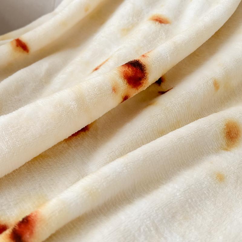 Warm Soft Flannel Burrito Blanket Four Season Universal Round Shape Airplane Travel Throw Coral Fleece Tortilla Nap Wrap Blanket Pad