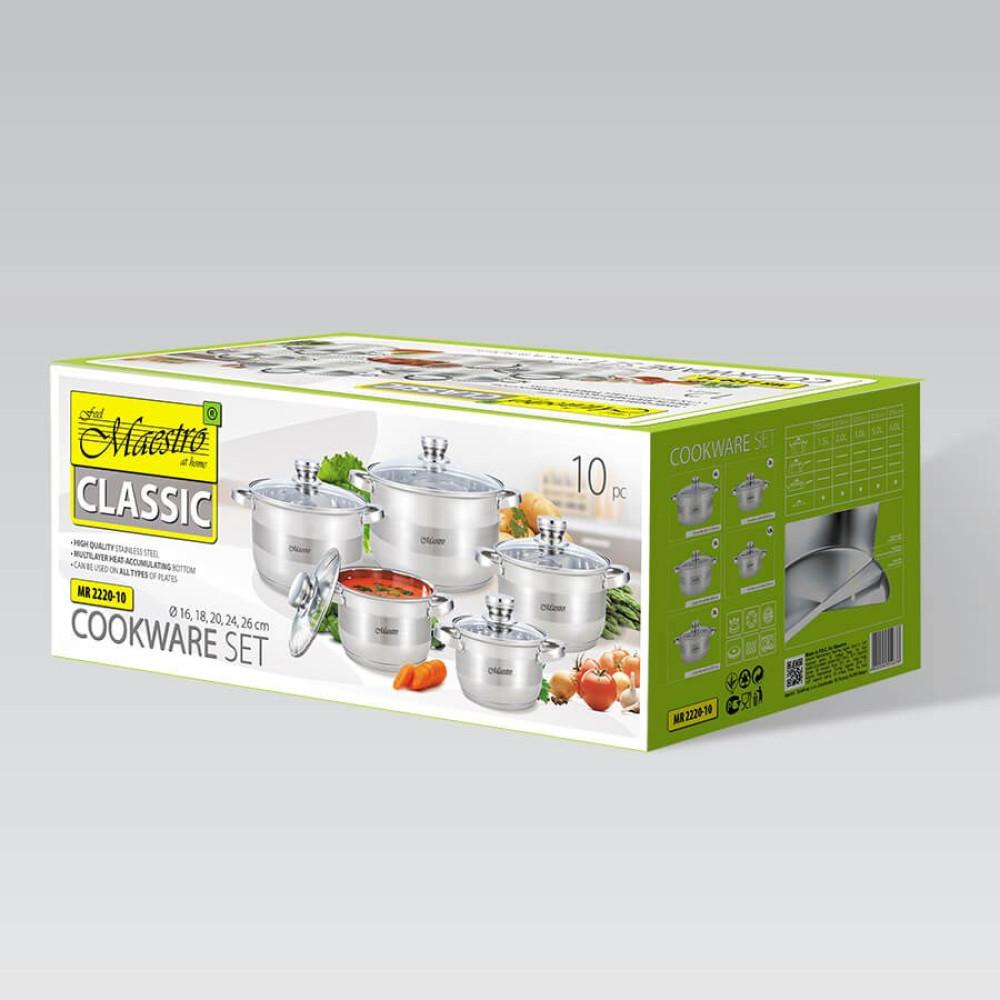 MR-2220-10 MAESTRO 10-piece Cookware Set