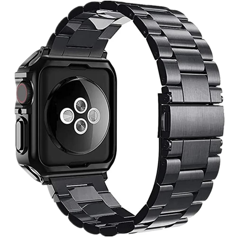 TPU Schutzhülle+Metallarmband Für Apple Watch Ultra Armband 46mm 49mm 45/44mm 41mm Edelstahl Armband Serie 6 se 7 8 9 10