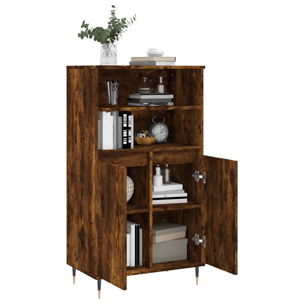 Vidaxl Armadietto Alto, Rovere Affumicato, 60X36X110 Cm