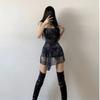 Women's Summer Skirt Pure Erotic Hottie Cross Halter Irregular Printed Suspender Dress