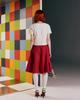 THEMUSEUMVISITOR W Zipper Gored Skirt (Red)