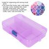 Grid Organizer Box Purple Sliding Buckle 5 Compartments Storage Container for Finger Ring Earrings Fake Nails