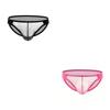 2Pcs/Lot Men's Sexy Low-rise Briefs Ultra-thin See-through Tight Underwear Quick-dry Breathable Solid Color Briefs