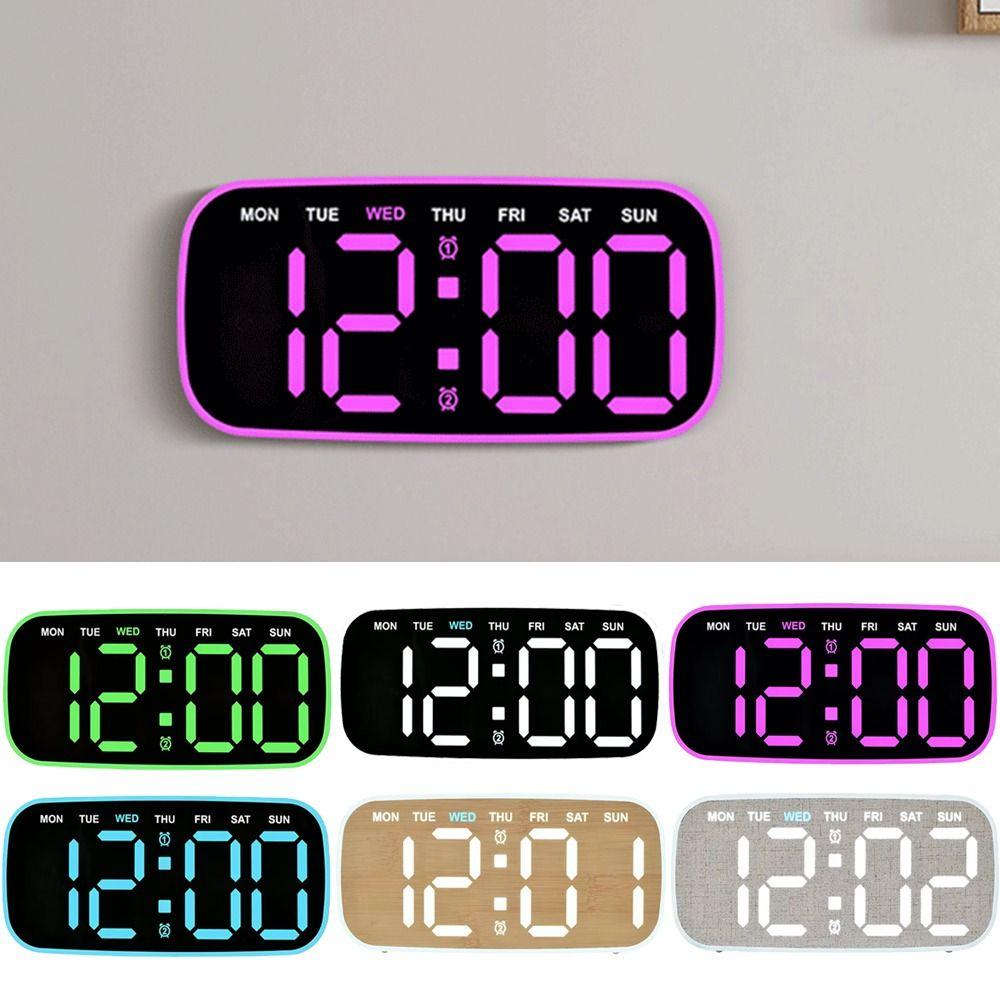 Ambient Light Digital Alarm Clock Temperature Display Electronic Wall Clock Living Room