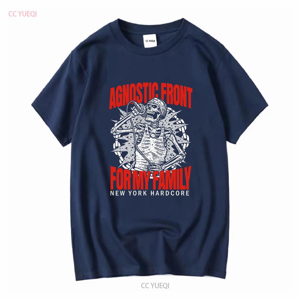 Agnostic Front Koszulka Czarna Z Rodziną Bawełniana Wszystkie Rozmiary RM692 vintage Wypłukana Codzienna moda Wygodna Rozciągliwa