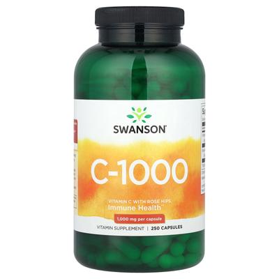 C-1000, Vitamin C, Hagebutte, 1.000 mg, 250 Kapseln