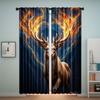 2pcs   Abstract Deer Galaxy Artistic Painting Design Polyester Curtains   HD Digital Print   Light Filtering Drapes for Bedroom   Li