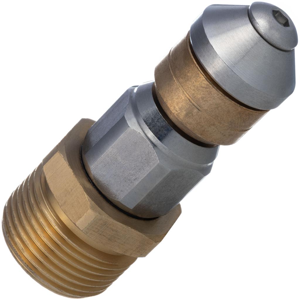 M22 350 bar rotating pipe cleaning nozzle stainless steel, brass