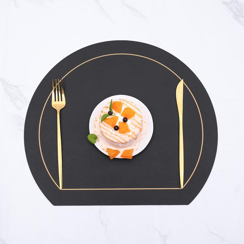 

Шкіряний напівкруглий килимок під тарілку та підставка під чашку Dairuien