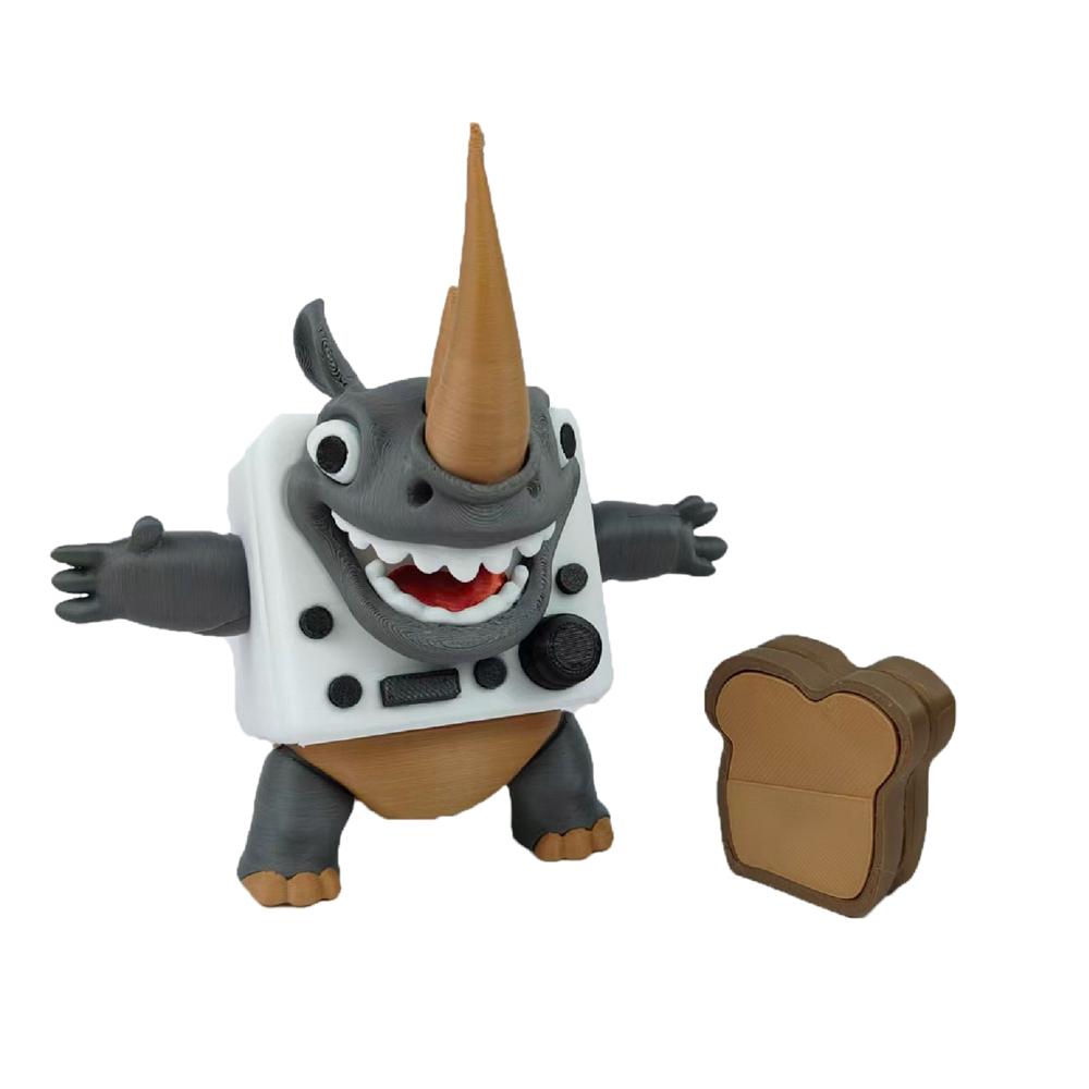 

3D printing AI foreign mountain and sea classic series ornaments rhinoceros bread machine interesting ornaments gifts светло-серый