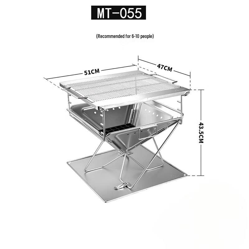Portable Stainless Steel Campfire & BBQ Grill