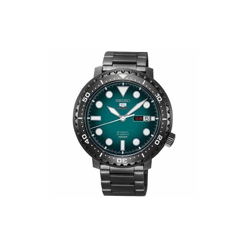 

SEIKO seiko5 series 100 meters waterproof mechanical movement Steel Strap men s watch green dial SRPC65K1