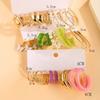A Set Of French Fashion Trend Dopamine Simple Geometric Shape Size Earrings Niche