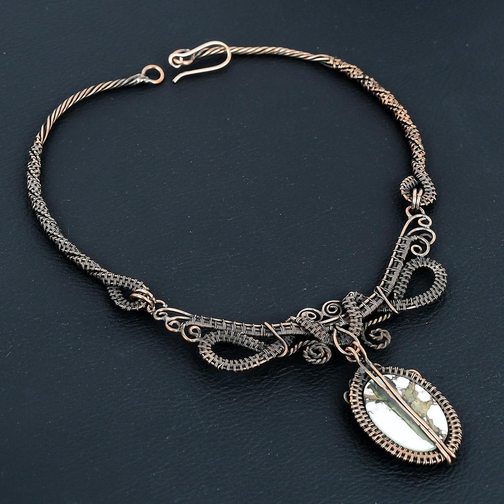 Wild Horse Necklace Handmade Jewelry, 999 Copper Wire Wrapped Necklace Designer Gemstone Jewelry Adjustable Chain Necklace Gift For Mom