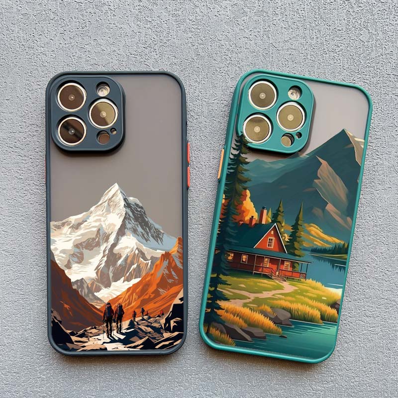 Fog Mountains Landscape Phone Case for iPhone 16 15 14 12 13 Mini 11 Pro Max X XS XR SE2 7 8 Plus Shockproof Back Cover Fundas