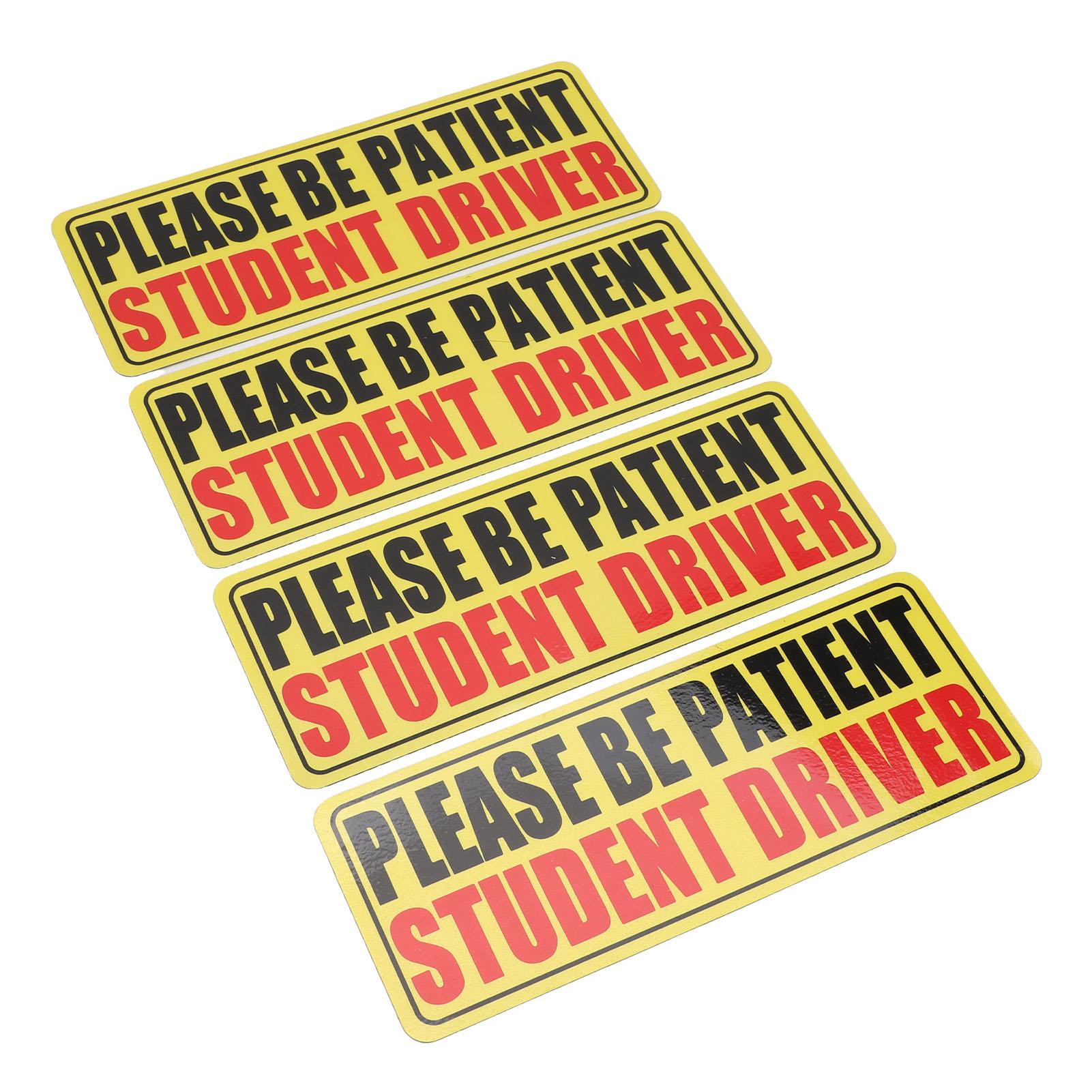 4 шт. Новая наклейка для водителей Предупреждение о безопасности Магнитный знак «Ученик-водитель» Светоотражающая наклейка «Начинающий водитель» чёрный/красный