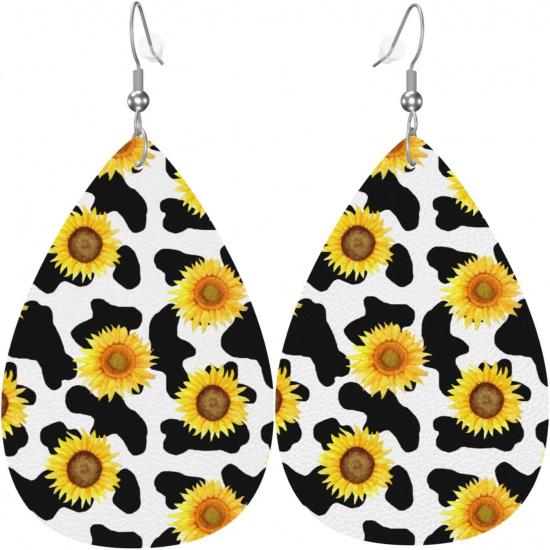 MIOAOSRT Earrings for Women,Leather Earrings Dangle Lightweight Teardrop Earrings Jewelry for Women