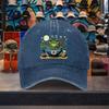 Frog Ramen Graphic Washed Denim Baseball Cap Adjustable Cotton Outdoor Casual Street Hat