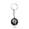 Bag Accessories Snooker Round Ball Billiards Keychain NO.8 Key Chain Lucky Black 8 Keyring Key Ring