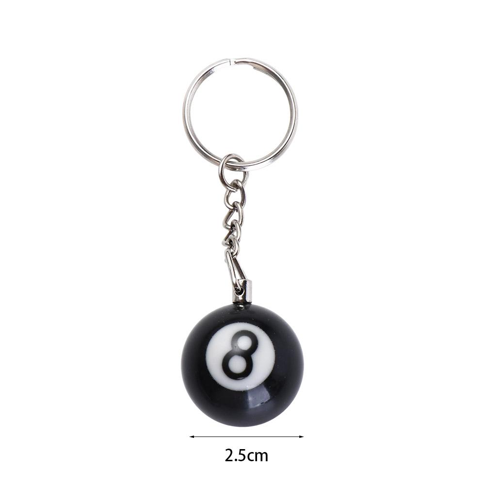 Bag Accessories Snooker Round Ball Billiards Keychain NO.8 Key Chain Lucky Black 8 Keyring Key Ring