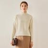 Women's Cable Knit Cashmere Sweater - Long Sleeve, Half-High Neck, Saddle Shoulder, Loose Fit, Solid Color, Autumn/Winter Pullover.
