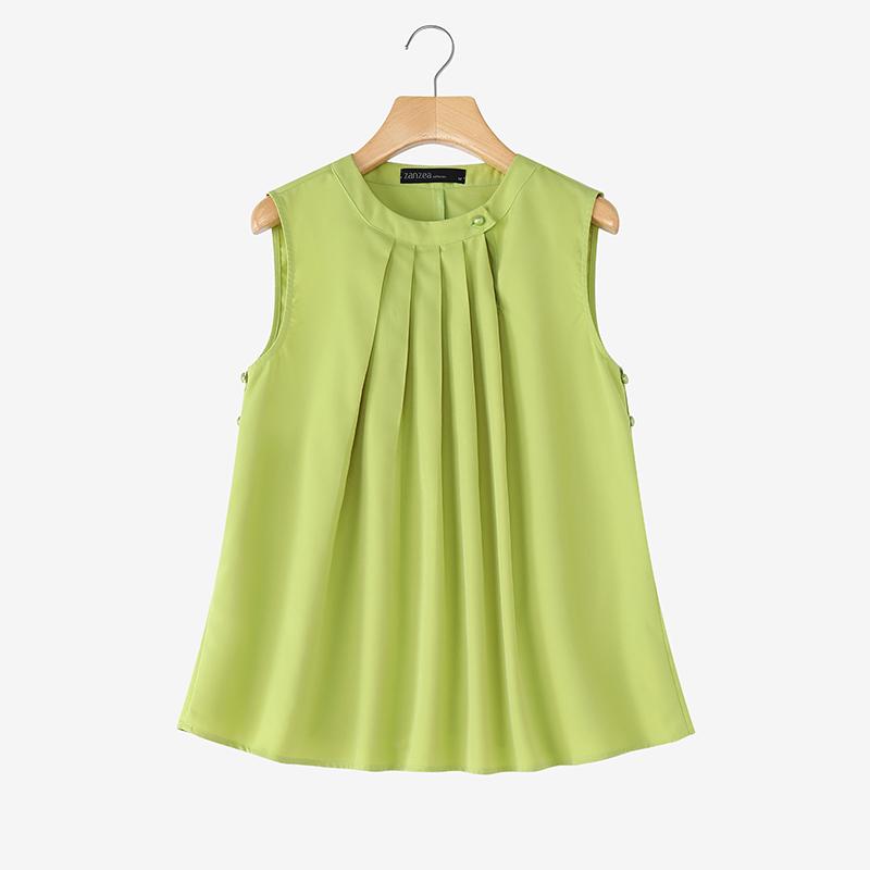 ZANZEA Women Casual Round Neck Loose Summer Sleeveless Tank Tops