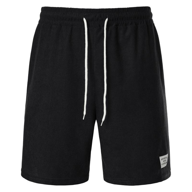 Summer New Style Men's Solid Color Sports Pants Corduroy Simple Five-point Shorts Loose And Comfortable Casual Pants