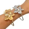 Fashion Flower Cuff Bracelet Metal Open Arm Bangle Elegant Vintage Elegant Bangles  Gift