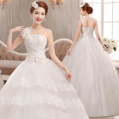 Wedding Dress  Spring New Bride Tube Top Large Size Slim Wedding Korean Style Tie-up Wedding Dress Female Self-cultivation