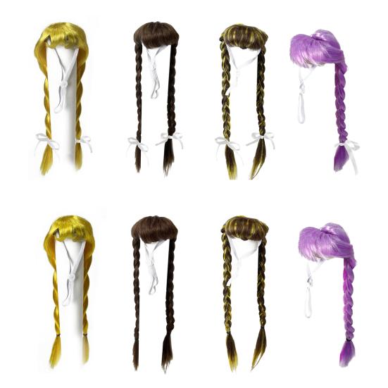 Porch Goose Wig Cute Goose Statue Braid Wig Funny Double Braids with Adjustable Elastic Band for Lawn Goose Statue Yard Garden Outdoor Decoration