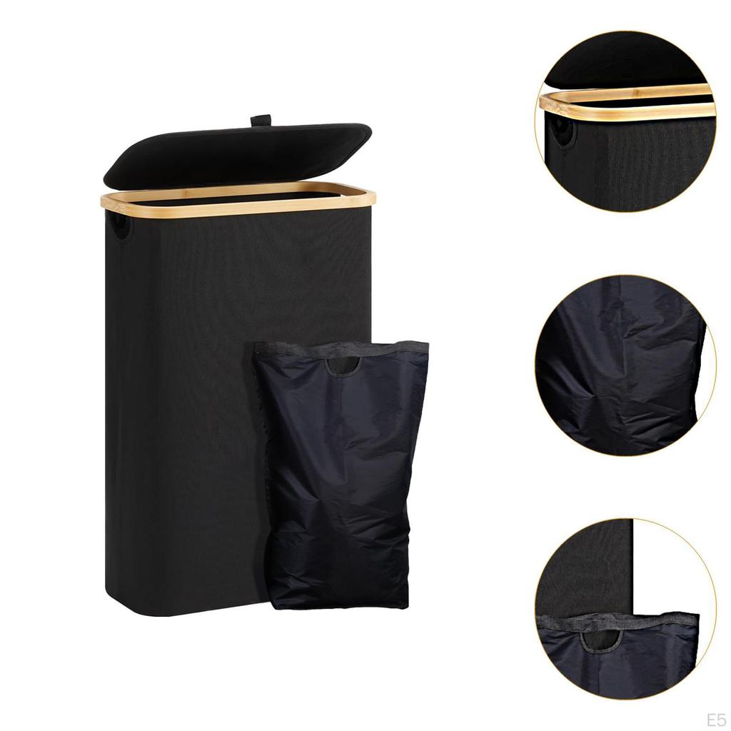 Clothes Bin with Lid, Storage Basket for Bedroom And Bathroom