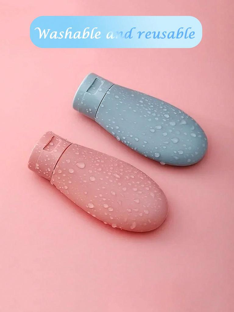 3pcs Refillable Silicone Bottles For Cream/Liquid, With Squeeze Tubes, Portable Empty Bottles For Shampoo/Shower Gel Dispenser