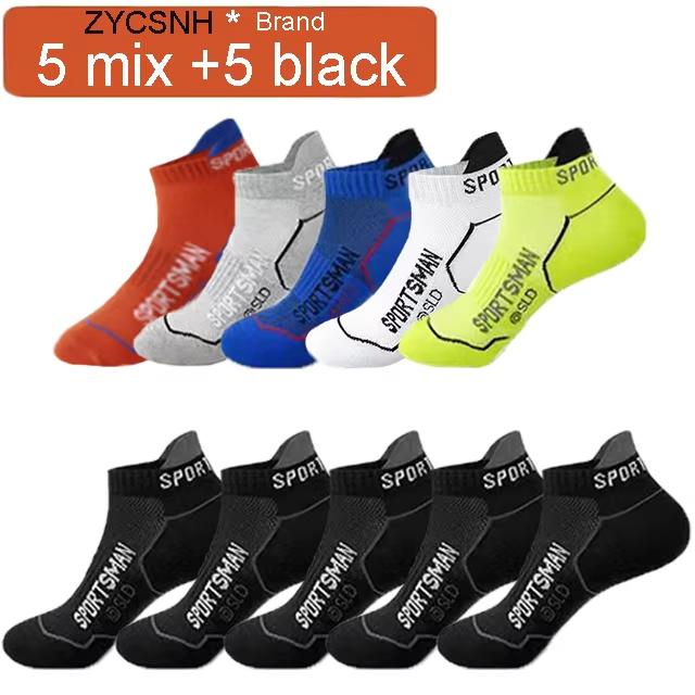 6-10 Pairs High Quality Socks Men's Summer Man Short Socks Breathable Ankle Socks Cotton Sports Socks Black Thin Cut Run Men