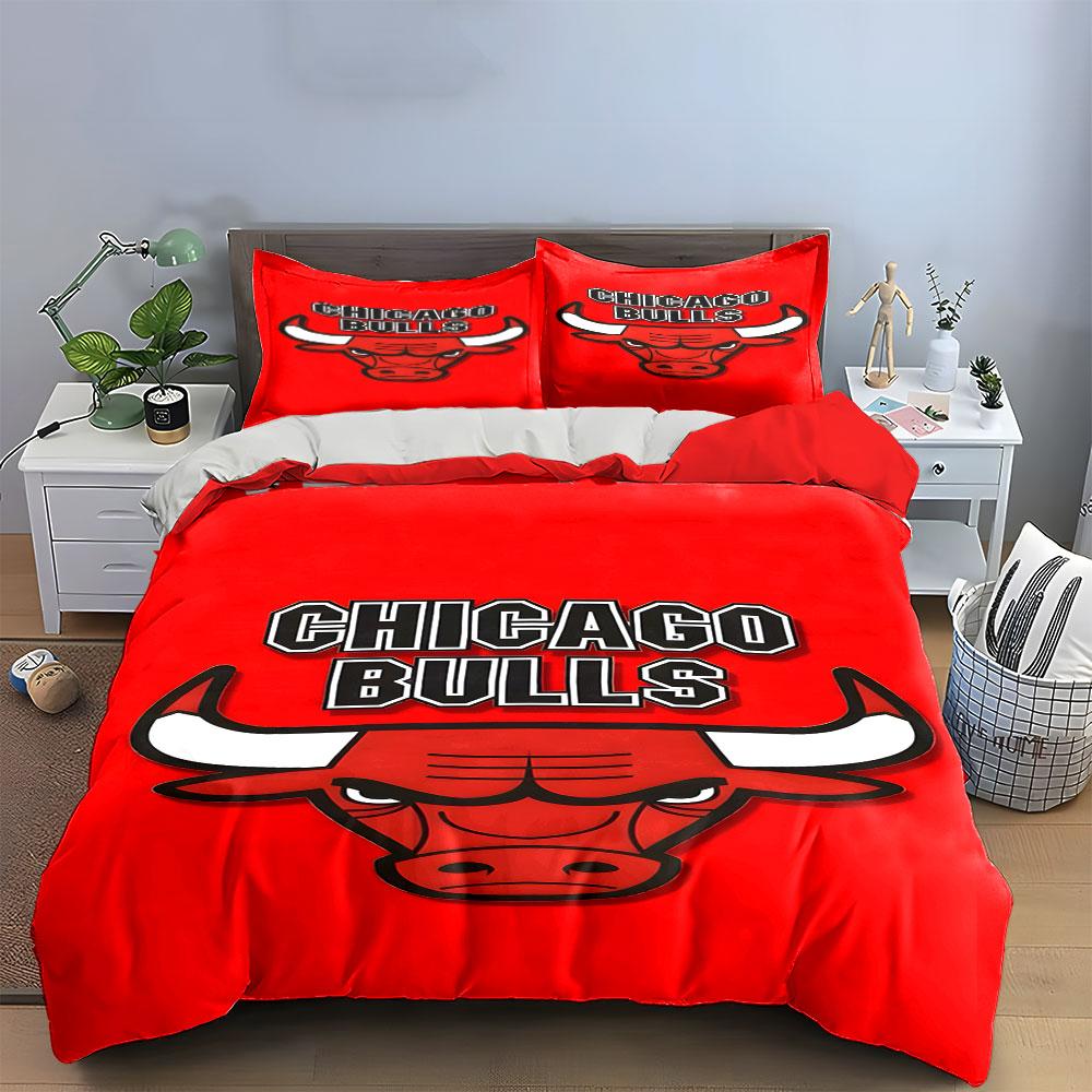 Testa di toro, "Chicago Bulls". Set lenzuola Set copripiumino Copripiumini Federe(1*Copripiumino 2*Federe senza imbottitura piumone)