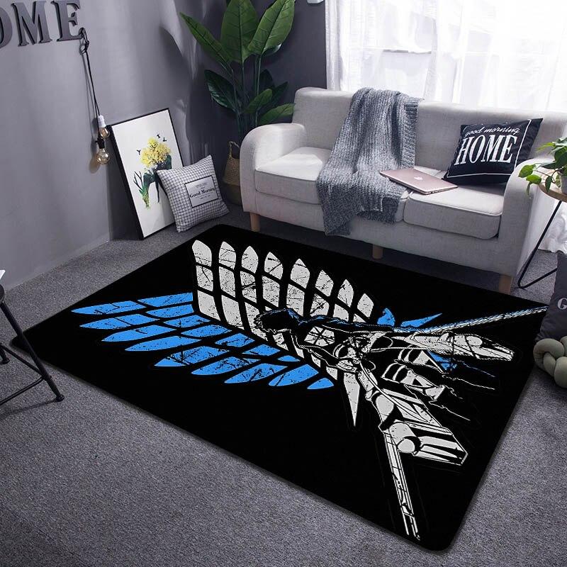 Attack On Titan Wings of Freedom Cartoon Carpet Children's Carpet Living Room Bedroom Anti-slip Carpet Photography Props Carpet