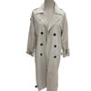 Women Fashion Solid Double Breasted Trench Vintage Lapel Neck Long Sleeves Female Chic Lady Outfits