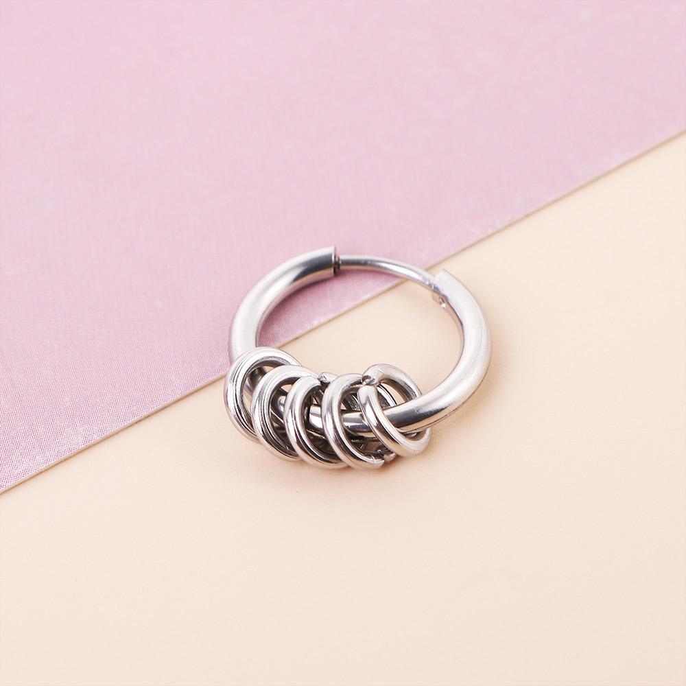 Stainless Steel Hiphop Pendent Ear Jewelry Stud Earrings Korean Dangle Earrings Women Hoop Earrings