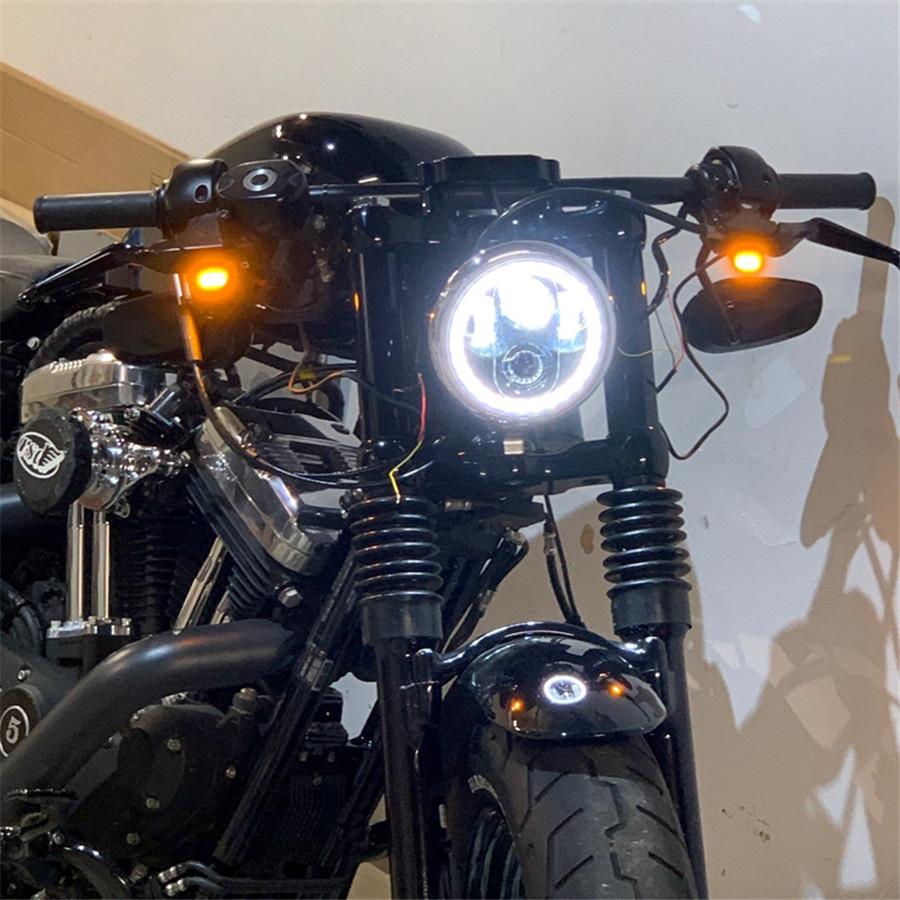 2X Motorcycle Amber LED Mini Turn Signal Indicator Running Light Lamp Full BLACK
